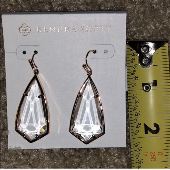 Kendra Scott Rose Gold Clear Glass Carla Earrings - Picture 7 of 7